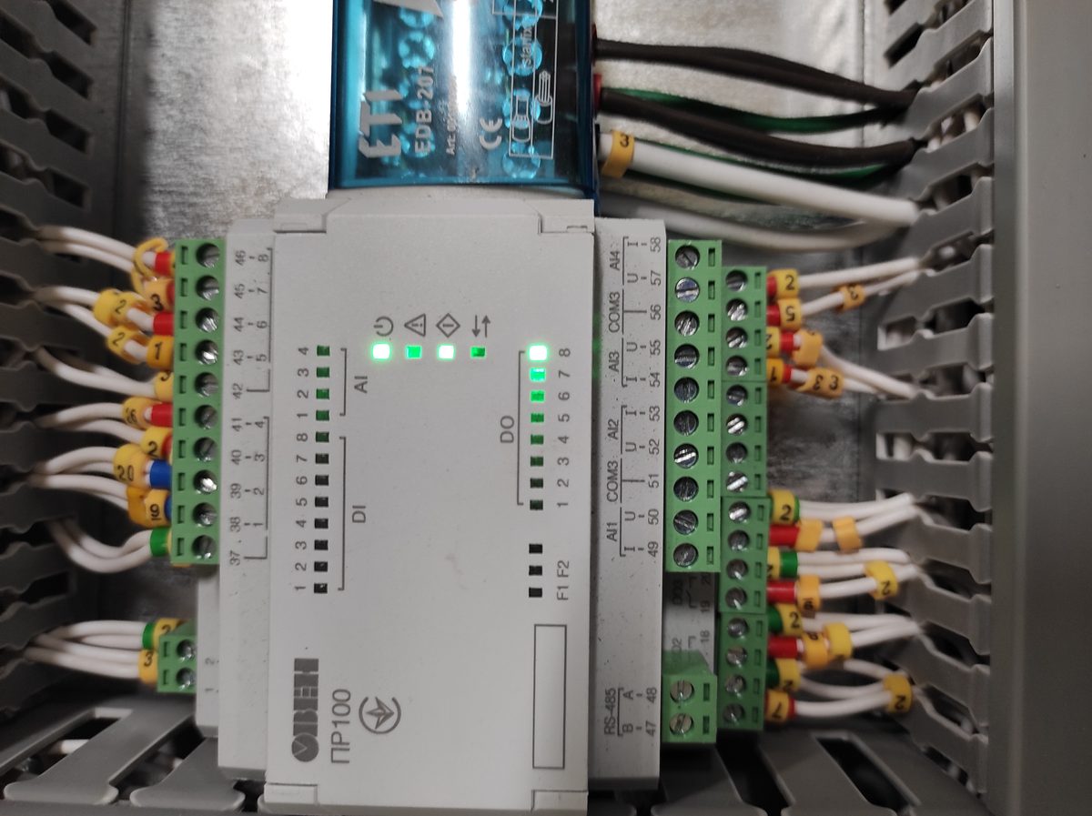 Schneider Electric Zelio Logic у щиті — реле ETI, клеми, маркування